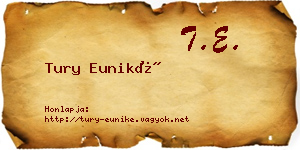 Tury Euniké névjegykártya
